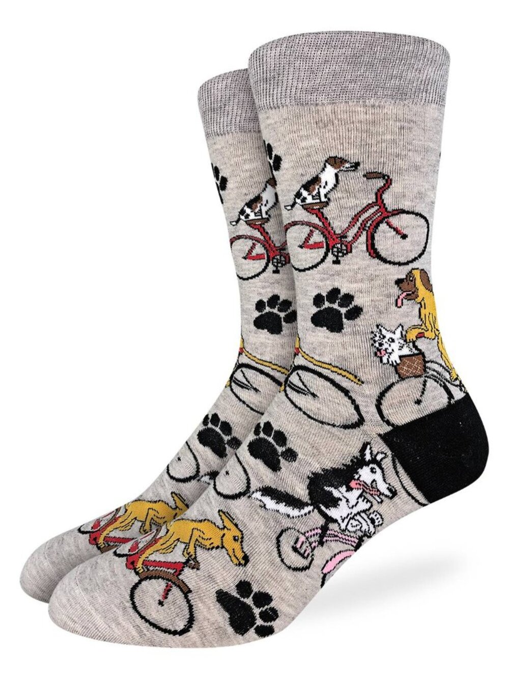 Men's Good Luck Sock Crew Socks | Dogs Riding Bikes Socks | NWT